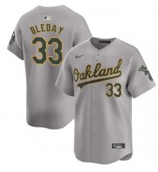 Men Oakland Athletics 33 JJ Bleday Grey 2024 Away Limited Stitched Jersey Men Oakland Athletics 33 JJ Bleday Grey 2024 Away Limited Stitched Jersey