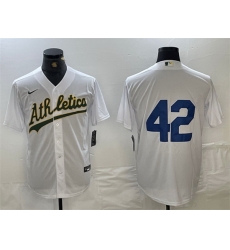 Men Oakland Athletics 42 Jackie Robinson White Cool Base Stitched Jersey Men Oakland Athletics 42 Jackie Robinson White Cool Base Stitched Jersey