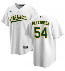Men Oakland Athletics 54 Scott Alexander White Cool Base Stitched Jersey Men Oakland Athletics 54 Scott Alexander White Cool Base Stitched Jersey