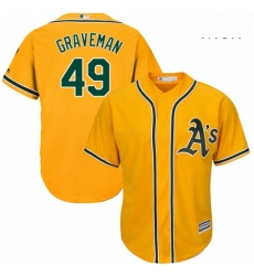 Mens Majestic Oakland Athletics 49 Kendall Graveman Replica Gold Alternate 2 Cool Base MLB Jersey Mens Majestic Oakland Athletics 49 Kendall Graveman Replica Gold Alternate 2 Cool Base MLB Jersey