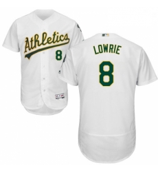 Mens Majestic Oakland Athletics 8 Jed Lowrie White Home Flex Base Authentic Collection MLB Jersey Mens Majestic Oakland Athletics 8 Jed Lowrie White Home Flex Base Authentic Collection MLB Jersey
