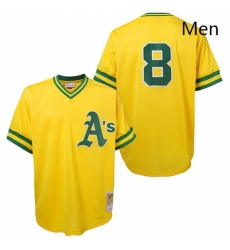 Mens Mitchell and Ness Oakland Athletics 8 Joe Morgan Replica Gold Throwback MLB Jersey Mens Mitchell and Ness Oakland Athletics 8 Joe Morgan Replica Gold Throwback MLB Jersey