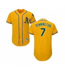 Mens Oakland Athletics 7 Cliff Pennington Gold Alternate Flex Base Authentic Collection Baseball Jersey Mens Oakland Athletics 7 Cliff Pennington Gold Alternate Flex Base Authentic Collection Baseball Jersey