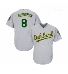 Mens Oakland Athletics 8 Robbie Grossman Replica Grey Road Cool Base Baseball Jersey Mens Oakland Athletics 8 Robbie Grossman Replica Grey Road Cool Base Baseball Jersey