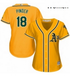 Womens Majestic Oakland Athletics 18 Chad Pinder Replica Gold Alternate 2 Cool Base MLB Jersey Womens Majestic Oakland Athletics 18 Chad Pinder Replica Gold Alternate 2 Cool Base MLB Jersey