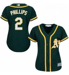 Womens Majestic Oakland Athletics 2 Tony Phillips Authentic Green Alternate 1 Cool Base MLB Jersey Womens Majestic Oakland Athletics 2 Tony Phillips Authentic Green Alternate 1 Cool Base MLB Jersey