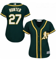 Womens Majestic Oakland Athletics 27 Catfish Hunter Authentic Green Alternate 1 Cool Base MLB Jersey Womens Majestic Oakland Athletics 27 Catfish Hunter Authentic Green Alternate 1 Cool Base MLB Jersey