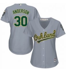 Womens Majestic Oakland Athletics 30 Brett Anderson Authentic Grey Road Cool Base MLB Jersey Womens Majestic Oakland Athletics 30 Brett Anderson Authentic Grey Road Cool Base MLB Jersey