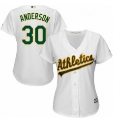 Womens Majestic Oakland Athletics 30 Brett Anderson Authentic White Home Cool Base MLB Jersey Womens Majestic Oakland Athletics 30 Brett Anderson Authentic White Home Cool Base MLB Jersey