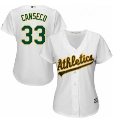 Womens Majestic Oakland Athletics 33 Jose Canseco Authentic White Home Cool Base MLB Jersey Womens Majestic Oakland Athletics 33 Jose Canseco Authentic White Home Cool Base MLB Jersey