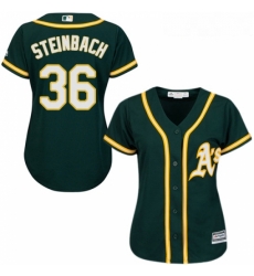 Womens Majestic Oakland Athletics 36 Terry Steinbach Replica Green Alternate 1 Cool Base MLB Jersey Womens Majestic Oakland Athletics 36 Terry Steinbach Replica Green Alternate 1 Cool Base MLB Jersey