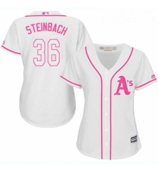 Womens Majestic Oakland Athletics 36 Terry Steinbach Replica White Fashion Cool Base MLB Jersey Womens Majestic Oakland Athletics 36 Terry Steinbach Replica White Fashion Cool Base MLB Jersey