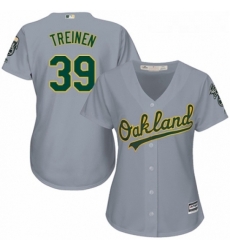 Womens Majestic Oakland Athletics 39 Blake Treinen Replica Grey Road Cool Base MLB Jersey Womens Majestic Oakland Athletics 39 Blake Treinen Replica Grey Road Cool Base MLB Jersey