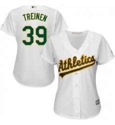 Womens Majestic Oakland Athletics 39 Blake Treinen Replica White Home Cool Base MLB Jersey Womens Majestic Oakland Athletics 39 Blake Treinen Replica White Home Cool Base MLB Jersey