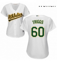 Womens Majestic Oakland Athletics 60 Andrew Triggs Replica White Home Cool Base MLB Jersey Womens Majestic Oakland Athletics 60 Andrew Triggs Replica White Home Cool Base MLB Jersey