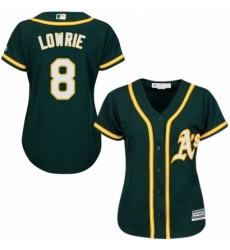 Womens Majestic Oakland Athletics 8 Jed Lowrie Replica Green Alternate 1 Cool Base MLB Jersey Womens Majestic Oakland Athletics 8 Jed Lowrie Replica Green Alternate 1 Cool Base MLB Jersey