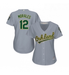 Womens Oakland Athletics 12 Kendrys Morales Replica Grey Road Cool Base Baseball Jersey Womens Oakland Athletics 12 Kendrys Morales Replica Grey Road Cool Base Baseball Jersey