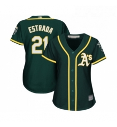 Womens Oakland Athletics 21 Marco Estrada Replica Green Alternate 1 Cool Base Baseball Jersey Womens Oakland Athletics 21 Marco Estrada Replica Green Alternate 1 Cool Base Baseball Jersey
