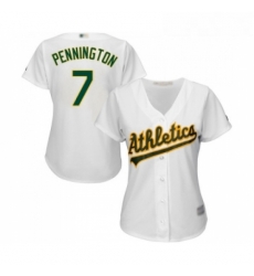 Womens Oakland Athletics 7 Cliff Pennington Replica White Home Cool Base Baseball Jersey Womens Oakland Athletics 7 Cliff Pennington Replica White Home Cool Base Baseball Jersey