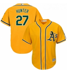 Youth Majestic Oakland Athletics 27 Catfish Hunter Replica Gold Alternate 2 Cool Base MLB Jersey Youth Majestic Oakland Athletics 27 Catfish Hunter Replica Gold Alternate 2 Cool Base MLB Jersey