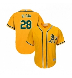 Youth Oakland Athletics 28 Matt Olson Replica Gold Alternate 2 Cool Base Baseball Jersey Youth Oakland Athletics 28 Matt Olson Replica Gold Alternate 2 Cool Base Baseball Jersey