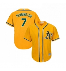 Youth Oakland Athletics 7 Cliff Pennington Replica Gold Alternate 2 Cool Base Baseball Jersey Youth Oakland Athletics 7 Cliff Pennington Replica Gold Alternate 2 Cool Base Baseball Jersey