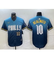 Men Philadelphia Phillies 10 J T Realmuto Blue 2024 City Connect Limited Stitched Jersey 3 Men Philadelphia Phillies 10 J T Realmuto Blue 2024 City Connect Limited Stitched Jersey 3