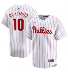 Men Philadelphia Phillies 10 J T Realmuto White Home Limited Stitched Jersey Men Philadelphia Phillies 10 J T Realmuto White Home Limited Stitched Jersey