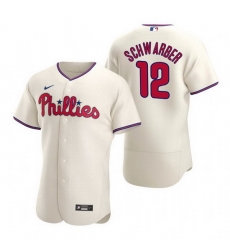 Men Philadelphia Phillies 12 Kyle Schwarber 2021 Cream Flex Base Stitched Baseball jersey Men Philadelphia Phillies 12 Kyle Schwarber 2021 Cream Flex Base Stitched Baseball jersey