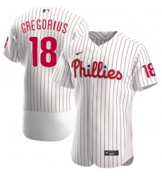 Men Philadelphia Phillies 18 Didi Gregorius White Flex Base Stitched Baseball jersey Men Philadelphia Phillies 18 Didi Gregorius White Flex Base Stitched Baseball jersey