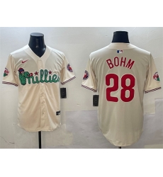 Men Philadelphia Phillies 28 Alec Bohm Cream Phanatic Limited Stitched Jersey