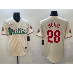 Men Philadelphia Phillies 28 Alec Bohm Cream Phanatic Limited Stitched Jersey