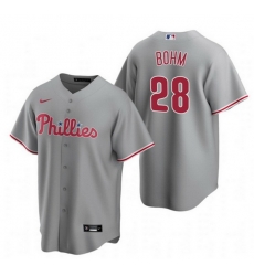 Men Philadelphia Phillies 28 Alec Bohm Gray Road Jersey Men Philadelphia Phillies 28 Alec Bohm Gray Road Jersey