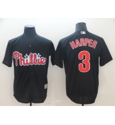 Men Philadelphia Phillies 3 Bryce Harper Black Cool Base Stitched jersey Men Philadelphia Phillies 3 Bryce Harper Black Cool Base Stitched jersey
