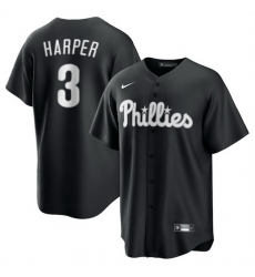 Men Philadelphia Phillies 3 Bryce Harper Black Lights Out Limited Stitched Baseball Jersey Men Philadelphia Phillies 3 Bryce Harper Black Lights Out Limited Stitched Baseball Jersey