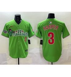Men Philadelphia Phillies 3 Bryce Harper Light Green Phanatic With 2024 Division Champions Patch Limited Stitched Jersey Men Philadelphia Phillies 3 Bryce Harper Light Green Phanatic With 2024 Division Champions Patch Limited Stitched Jersey
