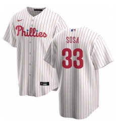Men Philadelphia Phillies 33 Edmundo Sosa White Cool Base Stitched Baseball Jersey Men Philadelphia Phillies 33 Edmundo Sosa White Cool Base Stitched Baseball Jersey