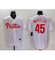 Men Philadelphia Phillies 45 Zack Wheeler White Cool Base Stitched Jersey Men Philadelphia Phillies 45 Zack Wheeler White Cool Base Stitched Jersey