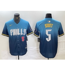 Men Philadelphia Phillies 5 Bryson Stott Blue 2024 City Connect Limited Stitched Jersey 20 Men Philadelphia Phillies 5 Bryson Stott Blue 2024 City Connect Limited Stitched Jersey 20