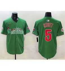 Men Philadelphia Phillies 5 Bryson Stott Green Phanatic Limited Stitched Jersey
