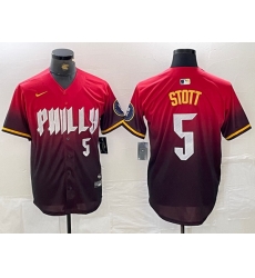 Men Philadelphia Phillies 5 Bryson Stott Red 2024 City Connect Limited Stitched Jersey 1 Men Philadelphia Phillies 5 Bryson Stott Red 2024 City Connect Limited Stitched Jersey 1