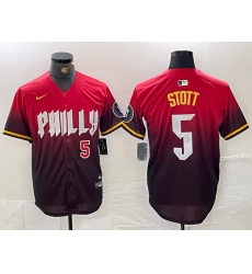 Men Philadelphia Phillies 5 Bryson Stott Red 2024 City Connect Limited Stitched Jersey 4 Men Philadelphia Phillies 5 Bryson Stott Red 2024 City Connect Limited Stitched Jersey 4
