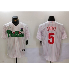 Men Philadelphia Phillies 5 Bryson Stott White Green Cool Base Stitched Jersey Men Philadelphia Phillies 5 Bryson Stott White Green Cool Base Stitched Jersey