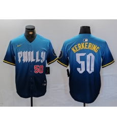 Men Philadelphia Phillies 50 Orion Kerkering Blue 2024 City Connect Limited Stitched Jersey 4 Men Philadelphia Phillies 50 Orion Kerkering Blue 2024 City Connect Limited Stitched Jersey 4