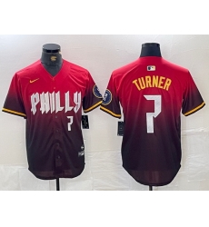 Men Philadelphia Phillies 7 Trea Turner Red 2024 City Connect Limited Stitched Jersey 5 Men Philadelphia Phillies 7 Trea Turner Red 2024 City Connect Limited Stitched Jersey 5