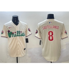 Men Philadelphia Phillies 8 Nick Castellanos Cream Phanatic Limited Stitched Jersey