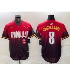 Men Philadelphia Phillies 8 Nick Castellanos Red 2024 City Connect Limited Stitched Jersey 1 Men Philadelphia Phillies 8 Nick Castellanos Red 2024 City Connect Limited Stitched Jersey 1