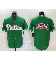 Men Philadelphia Phillies Green Team Big Logo Cool Base Stitched Baseball Jersey Men Philadelphia Phillies Green Team Big Logo Cool Base Stitched Baseball Jersey