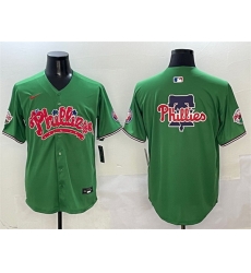 Men Philadelphia Phillies Team Big Logo Green Phanatic Limited Stitched Jersey