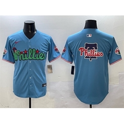 Men Philadelphia Phillies Team Big Logo Light Blue Phanatic Limited Stitched Jersey